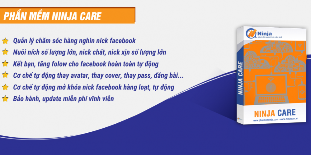 Ninja hướng dẫn thay ảnh đổi tên tài khoản Facebook ở Ninja Care