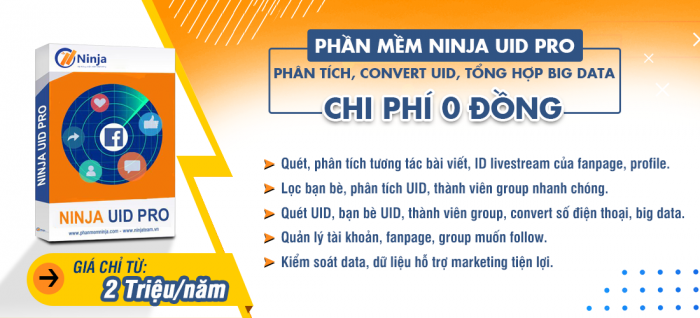 Phần mềm Ninja UID Pro phân tích convert uid facebook Phần mềm phân tích convert uid facebook - Ninja UID Pro