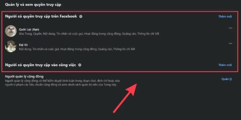 "Thêm mới" - thêm quyền quản trị trang facebook trên meta business suite