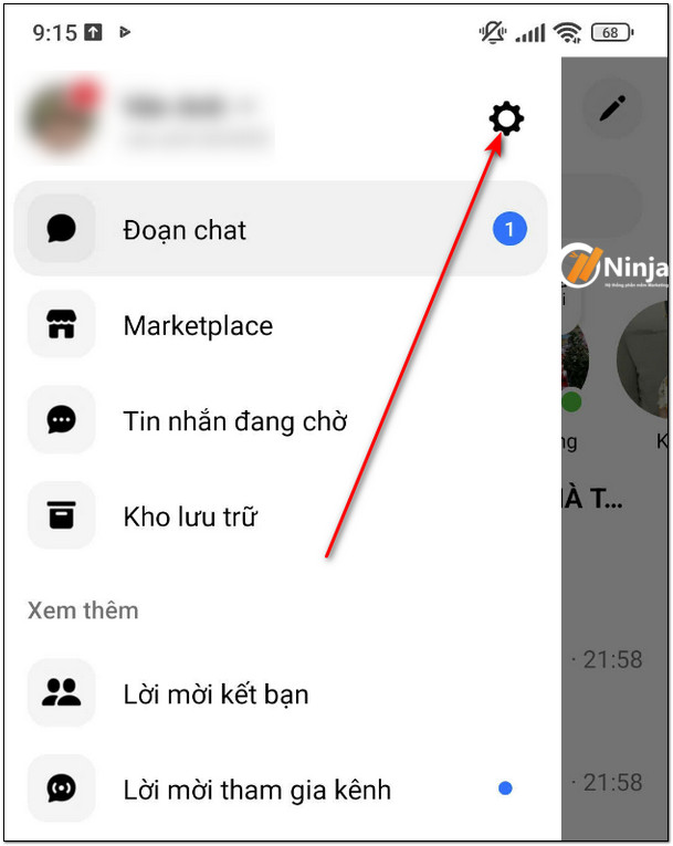 Nhấn chọn mục Cài đặt