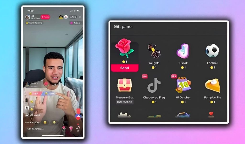 Nhận Quà Tặng Từ Người Xem Live